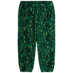 Mini Rodini Fleece Pants With Leopard Print Green