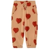 Mini Rodini Heart Printed Fleece Pants Beige