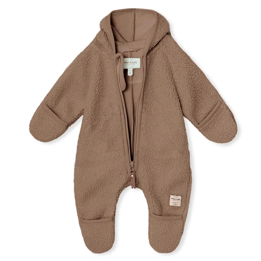 Mini A Ture Adel Fleece Coverall Brownie 2 Mini A Ture Adel Fleece Coverall Brownie - Image 2
