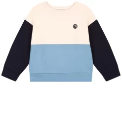 PETIT BATEAU Color-blocked Sweatshirt Cream