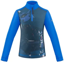 POIVRE BLANC Baselayer Top With Print Blue