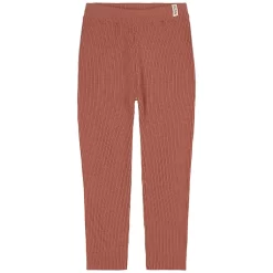Rib-knit Pants Burnt Pink
