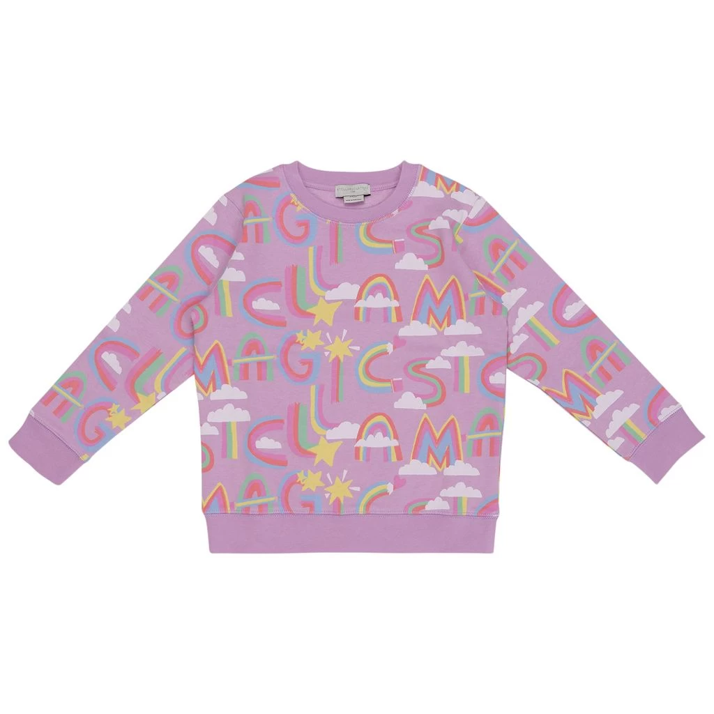 Stella McCartney Kids Printed Sweatshirt Purple 1 Stella McCartney Kids Printed Sweatshirt Purple