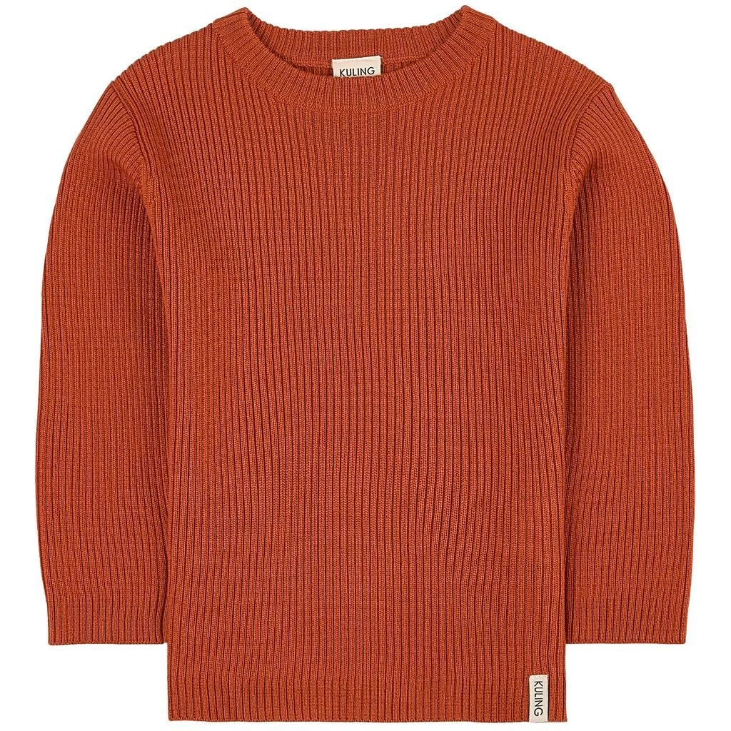 Rib-knit Sweater Rust 1 Rib-knit Sweater Rust