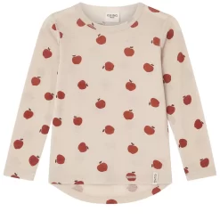 Brisbane Printed Long Sleeved Wool T-shirt Foggy White Apple