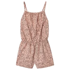 Bobo Choses Leopard Woven Romper Blooming Dahlia