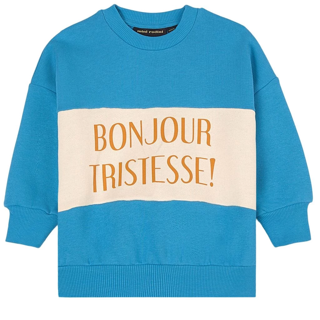 Mini Rodini Bonjour Tristesse Sweatshirt Blue 1 Mini Rodini Bonjour Tristesse Sweatshirt Blue