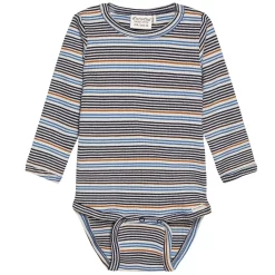 Minymo Striped Ribbed Baby Body Parisian Night