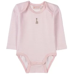 Striped Baby Body Barely Pink