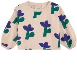 Bobo Choses Floral Cropped Sweatshirt Beige