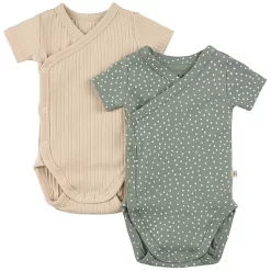 Nils GOTS 2 Dotted Wrap Bodies Green