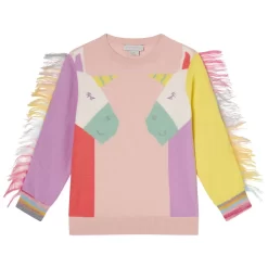 Stella McCartney Kids Sweater With Fringes Pink