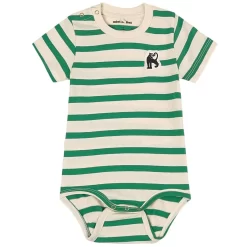 Mini Rodini Striped Baby Body Green