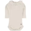 PETIT BATEAU Ruffle Collar Baby Body White