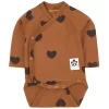Mini Rodini Basic Hearts Wrap Body Tencel™ Brown