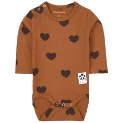 Mini Rodini Basic Hearts Ls Body Tencel™ Brown