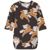 Mini Rodini GOTS Horses Printed Baby Body Black