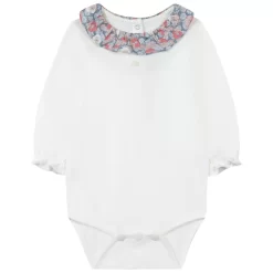 TARTINE ET CHOCOLAT Baby Body With Ruffle Collar Cream