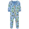 Hatley Curious Dinos Print Footed Baby Body Blue