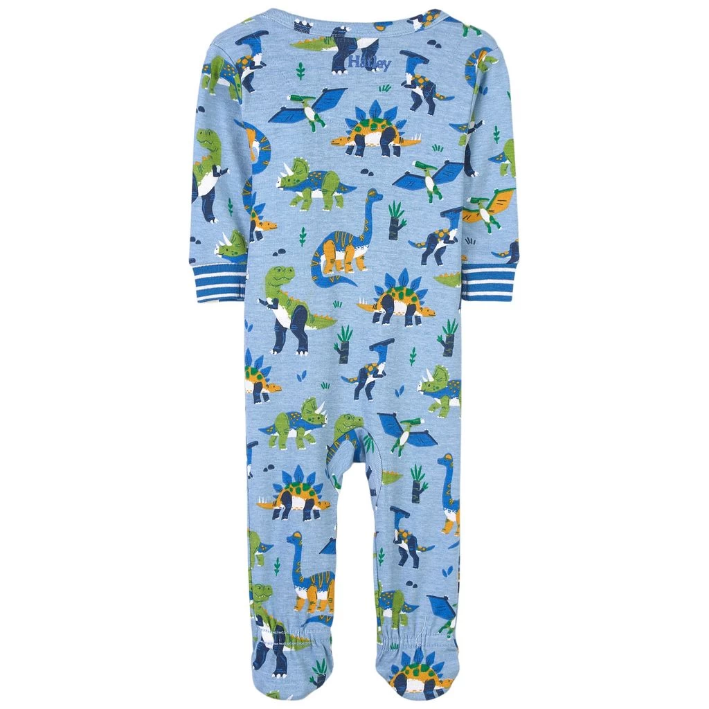 Hatley Curious Dinos Print Footed Baby Body Blue 2 Hatley Curious Dinos Print Footed Baby Body Blue - Image 2