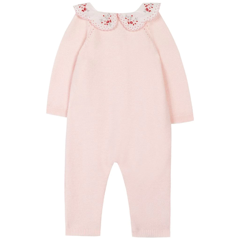 TARTINE ET CHOCOLAT Knitted Onesie Pale Pink 2 TARTINE ET CHOCOLAT Knitted Onesie Pale Pink - Image 2