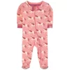 Hatley Wild Safari Print Footed Baby Body Pink