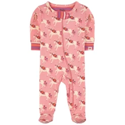 Hatley Wild Safari Print Footed Baby Body Pink