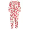 Hatley Delicious Berries Print Footed Baby Body Pink
