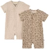 Sixten GOTS 2 Dotted Floral Rompers Cream