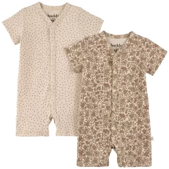 Sixten GOTS 2 Dotted Floral Rompers Cream