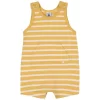 PETIT BATEAU Striped Romper Yellow