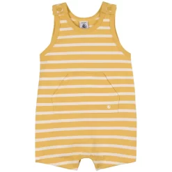 PETIT BATEAU Striped Romper Yellow