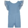 Chloé Logo Detail Romper Denim Blue