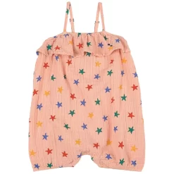 Bobo Choses Star Print Romper Light Pink