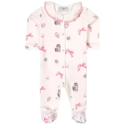 Monnalisa Maccaroni Footed Baby Body White