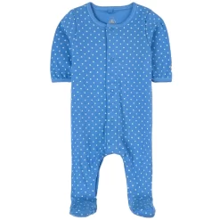 PETIT BATEAU Dotted Footed Baby Body Blue