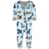 Hatley GOTS Printed Footed Baby Body Iced Aqua