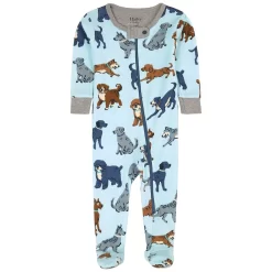 Hatley GOTS Printed Footed Baby Body Iced Aqua