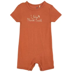 CeLaVi I Love Planet Earth Romper Brown