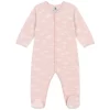 PETIT BATEAU Printed Footed Baby Body Pink