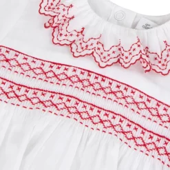 TARTINE ET CHOCOLAT Smocked Footed Baby Body White -PETIT BATEAU Store 1024x1024 3462