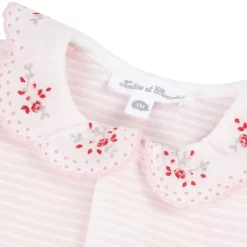 TARTINE ET CHOCOLAT Striped Footed Baby Body Pale Pink -PETIT BATEAU Store 1024x1024 3475