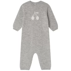 BONPOINT Tilouana Knitted Onesie Gray Melange