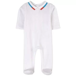Jacadi Contrast Footed Baby Body White