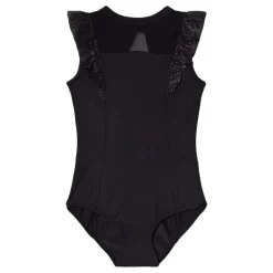 Glitter Frill Tank Leotard Black
