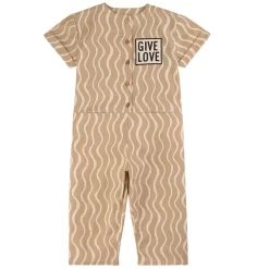 Wiggle Print Jumpsuit Caramel
