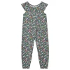 Frugi Floral Jersey Jumpsuit Green