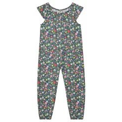 Frugi Floral Jersey Jumpsuit Green