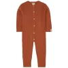 Rib-knit Onesie Rust
