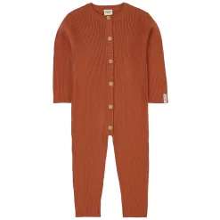 Rib-knit Onesie Rust